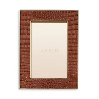 AERIN Classic Croc Leather Frame, Chestnut, 4" x 6"