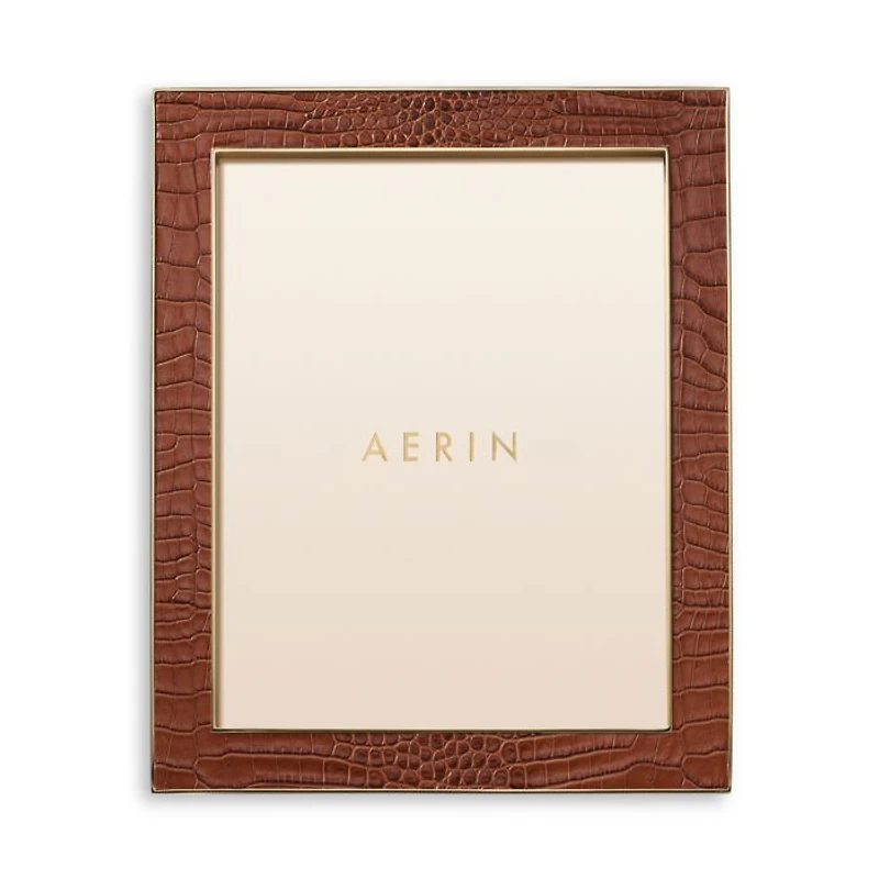 Classic Croc Leather Frame, Chestnut, 8" x 10"