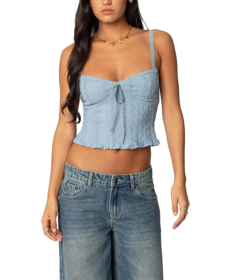 Edikted Lacey Knit Tank Top