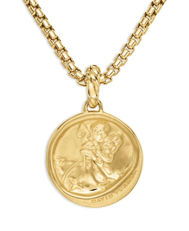 18K Yellow Gold Diamond Zodiac Amulet Pendant