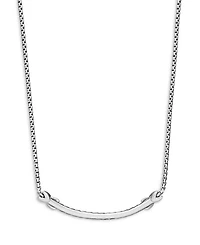 Sterling Silver Petite X Diamond Bar Pendant Necklace, 15"