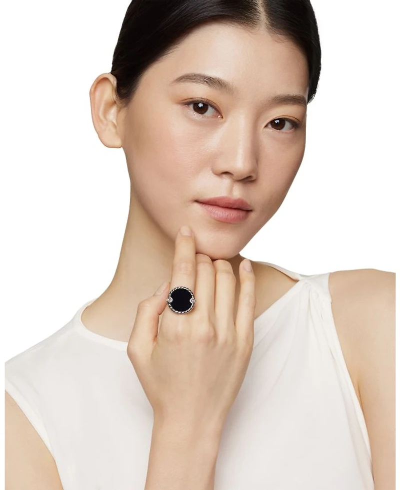 David Yurman Sterling Silver DY Elements® Stone and Diamond Ring