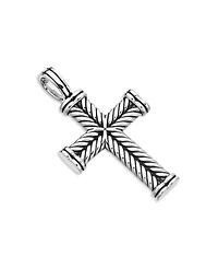 Men's Chevron Cross Pendant in Sterling Silver