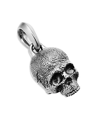 Men's Memento Mori Skull Amulet in Sterling Silver, 16mm
