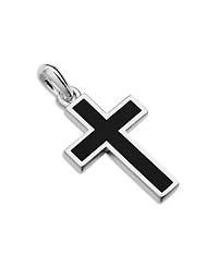 Men's Exotic Stone Cross in Sterling Silver with Black Onyx, 26mm