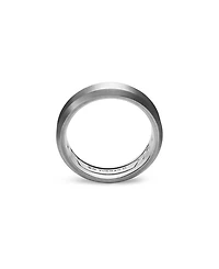 Men's Gray Titanium Wedding Beveled Band