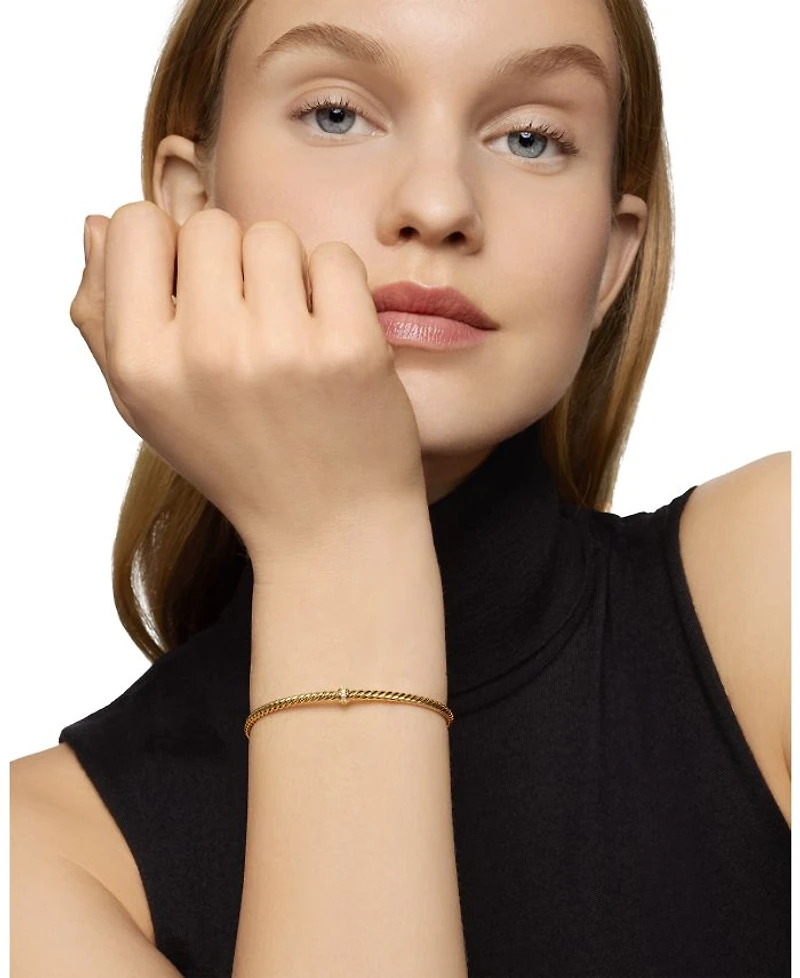 Renaissance Center Station Bracelet with Diamonds 18K Gold