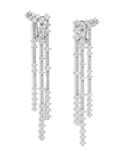 Cassi Cubic Zirconia Fringe Cluster Statement Earrings