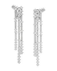 Cassi Cubic Zirconia Fringe Cluster Statement Earrings