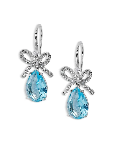 Nadri Macaron Cubic Zirconia Pear Bow Drop Earrings