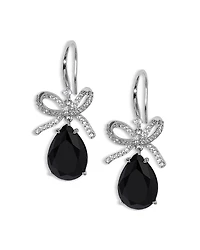 Nadri Macaron Cubic Zirconia Pear Bow Drop Earrings
