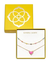 Ari Haven Enamel Heart Necklaces, Set of 2