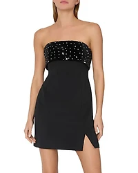 Indy Combo Velvet Crystal Embellished Mini Dress