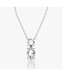 Signature Duo Drop Necklace 14K White Gold
