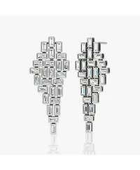 Baguette Cascade Earrings 14K White Gold, 12.5ctw Lab Grown Diamonds