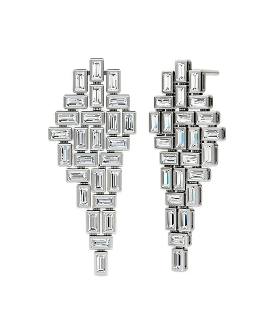 Baguette Cascade Earrings 14K White Gold, 12.5ctw Lab Grown Diamonds