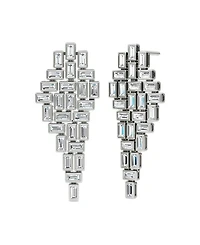 Baguette Cascade Earrings 14K White Gold, 12.5ctw Lab Grown Diamonds