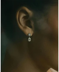 Signature Lab-Grown Diamond Drop Earrings in 14K White Gold, 1.5ctw Round Brilliant & Pear Lab Grown Diamonds