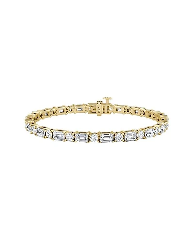 Mixed Shape Bracelet, Emerald & Round Brilliant Lab Grown Diamonds