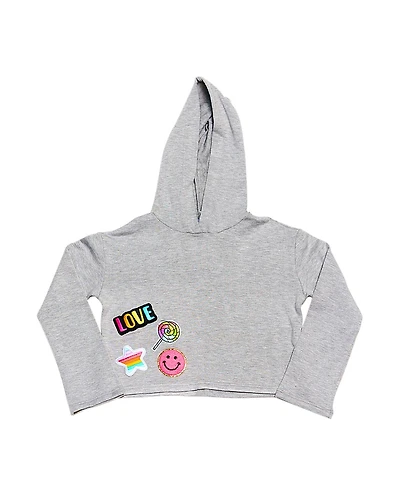 Malibu Sugar Girls' Butter Fleece Hooded Crop Sweatshirt - Big Kid