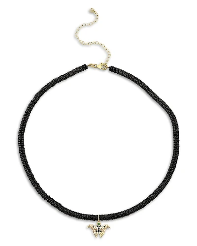 Sydney Evan Wicked x Sydney Evan 14K Yellow Gold Multi Gemstone Elphaba Moth Pendant Sydney Evan Necklace, 18