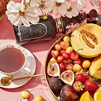 Bohemian Breakfast Black Tea Probiotic Rich Vanilla Puerh Tea for Digestion & Energy in Violet Glass Apothecary Jar, 6 oz.