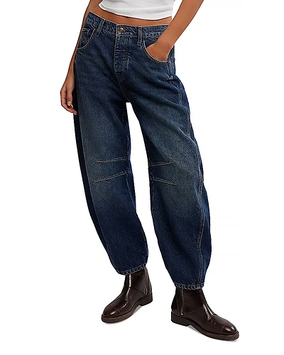 Free People We The Good Luck Mid Rise Barrel Jeans