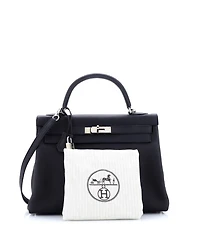 Kelly Handbag Black Togo with Palladium Hardware