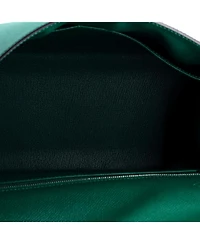 Kelly 32 Handbag Green Epsom with Palladium Hardware