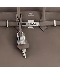 Birkin 25 Handbag Grey Swift with Palladium Hardware
