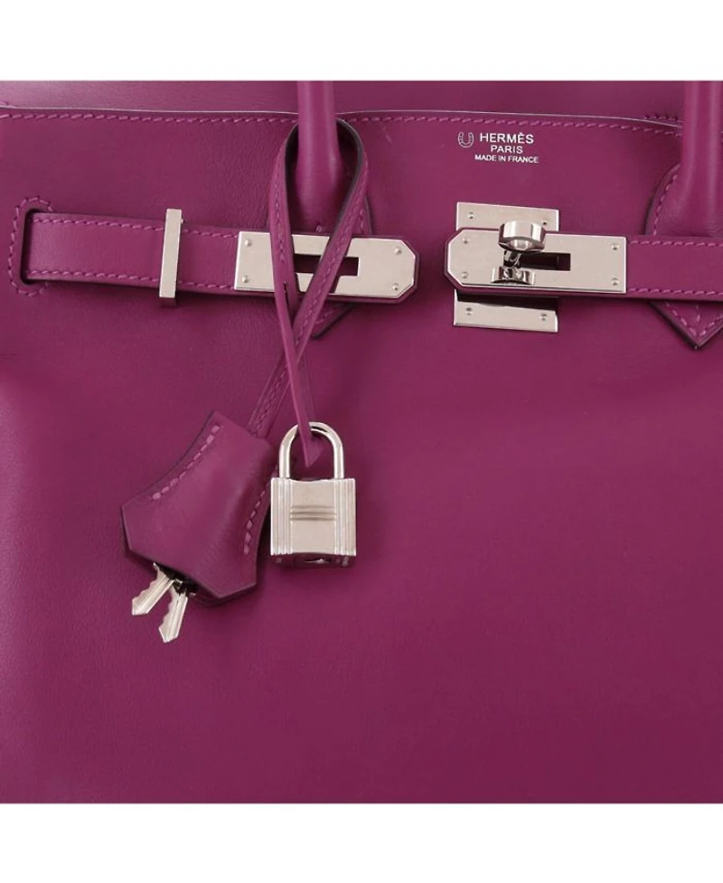 Birkin 30 Handbag Purple Swift with Palladium Hardware