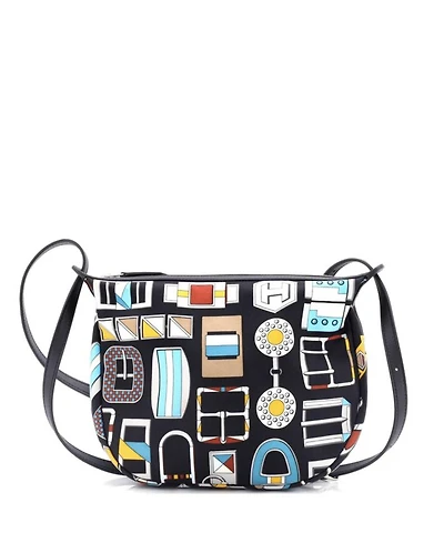 Sursoie To Go Pouch Printed Silk and Leather