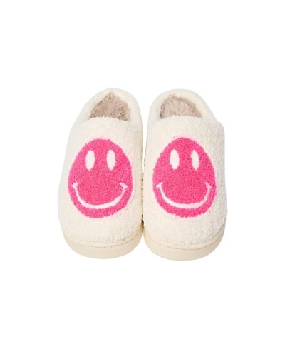 Girls' Plush Happy Face Slippers - Little Kid