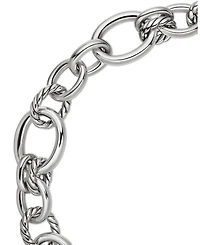 Sterling Silver DY Mercer Diamond Polished Link Collar Necklace