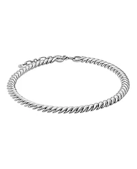 Sterling Silver Sculpted Cable Collar Necklace, 14.5-16"
