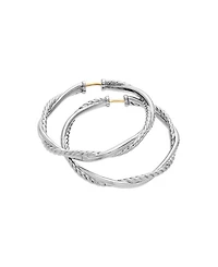 Petite Infinity Hoop Earrings in Sterling Silver with Pavé Diamonds