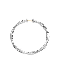 Petite Infinity Hoop Earrings in Sterling Silver with Pavé Diamonds