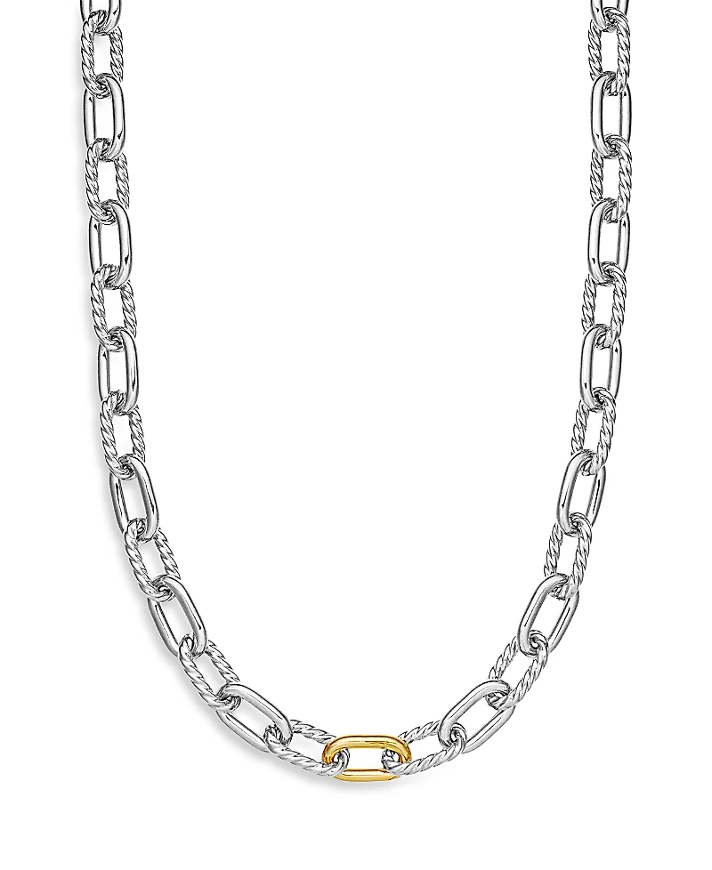 David Yurman 18K Yellow Gold & Sterling Silver Dy Madison Link Chain Necklace, 18.5