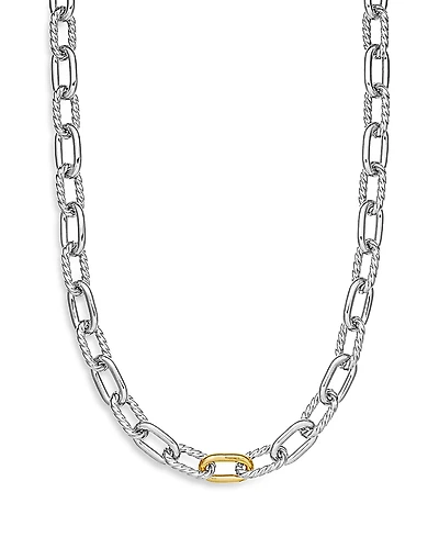 David Yurman 18K Yellow Gold & Sterling Silver Dy Madison Link Chain Necklace, 18.5