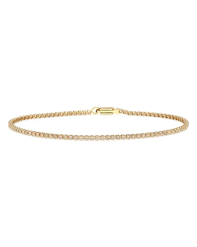 14K Yellow Gold Lightweight Diamond Tennis Bracelet, 0.95 tcw
