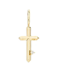 Adina Reyter 9K Yellow Gold Diamond Cross Charm Pendant
