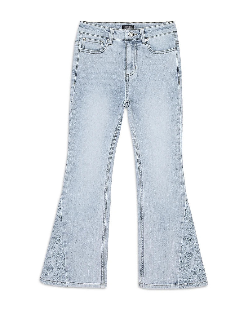 Truce Girls' Floral Embroidered Flare Leg Jeans - Big Kid