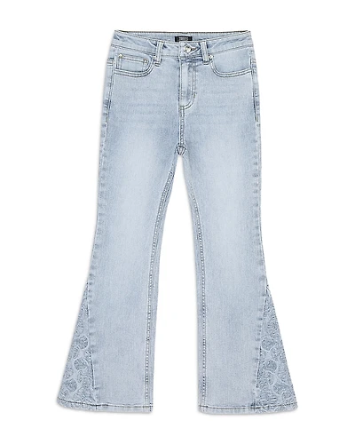 Truce Girls' Floral Embroidered Flare Leg Jeans - Big Kid