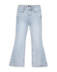 Truce Girls' Floral Embroidered Flare Leg Jeans - Big Kid
