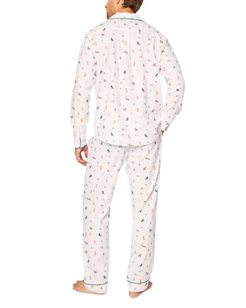 Jingle Paws Brushed Cotton Twill Printed Pajama Set