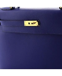 Kelly 32 Handbag Blue Epsom with Gold Hardware