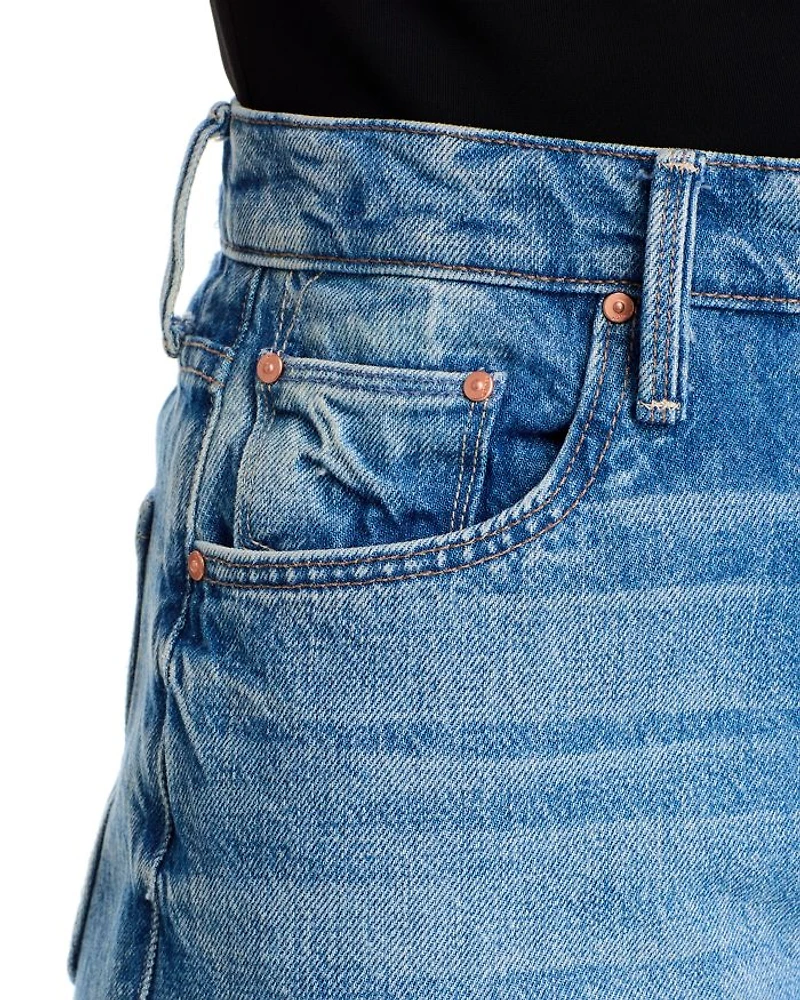 The Whole Fray Denim Culotte Shorts Wipeout