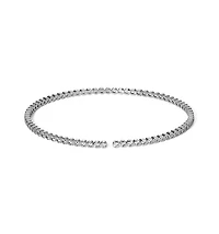 Dazzle Cubic Zirconia Structured Chocker Necklace in Rhodium Plated