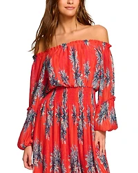 Alyce Floral Off The Shoulder Smocked Dress
