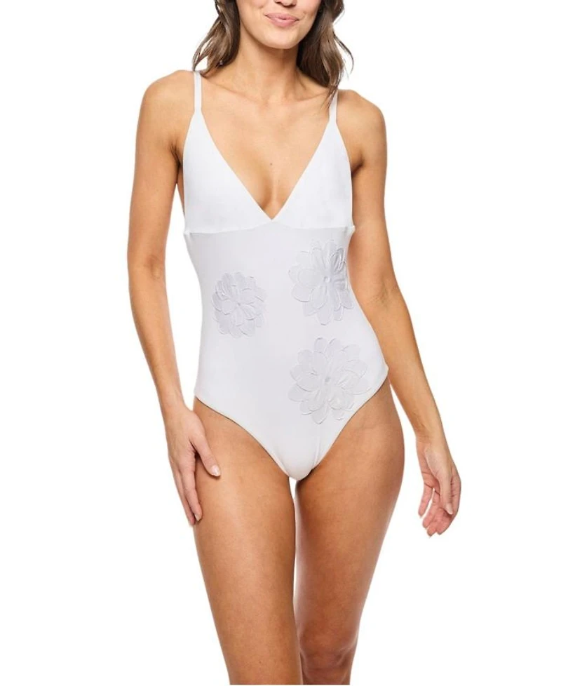 Catherine with Floral Applique Swimsuit
